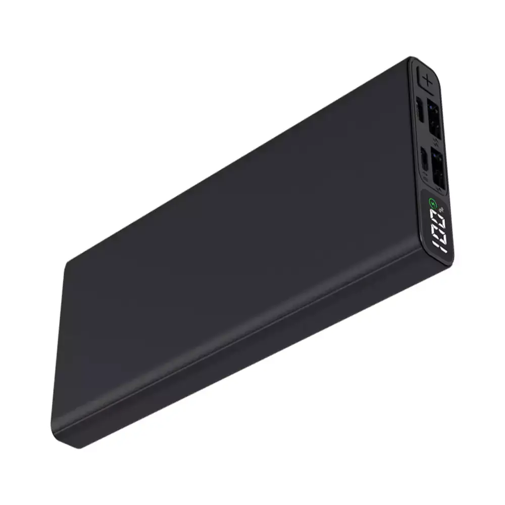 10000mAh Dijital Ekran Göstergeli Metal Gövdeli Micro+Type C Girişli Powerbank
