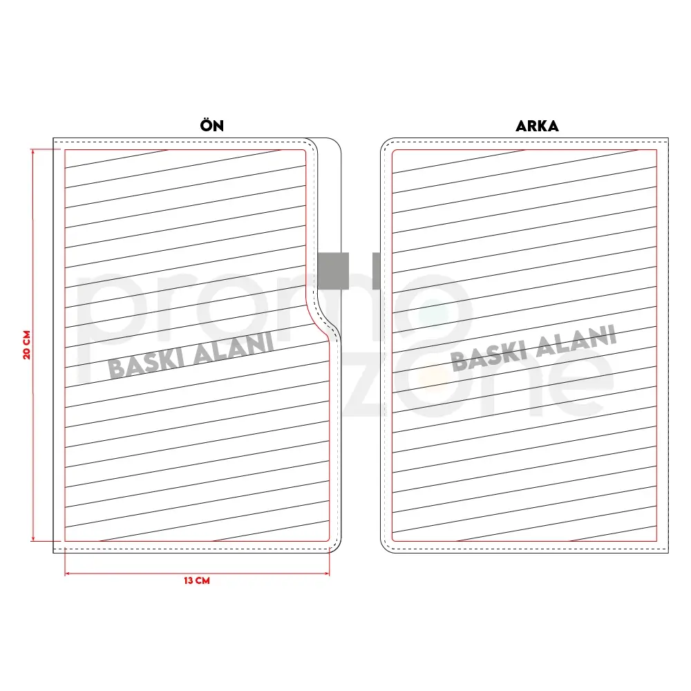 14,5 x 21 cm Termo Deri PU Sert Kapaklı Tarihsiz Defter, 224 Sayfa, 80 gr Ivory Krem Çizgili İç Kağıt, Kenar Boyalı, Kalem Tutuculu