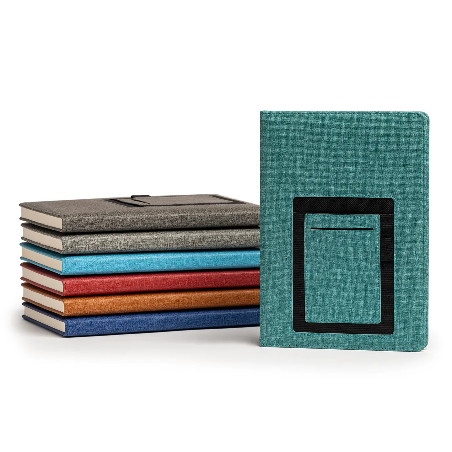 15 x 21 cm Termo PU Sert Kapaklı Tarihsiz Defter, 224 Sayfa, 70 gr Ivory Krem Çizgili İç Kağıt, Kart ve Telefon Bölmeli, Kalem Tutuculu Promozone