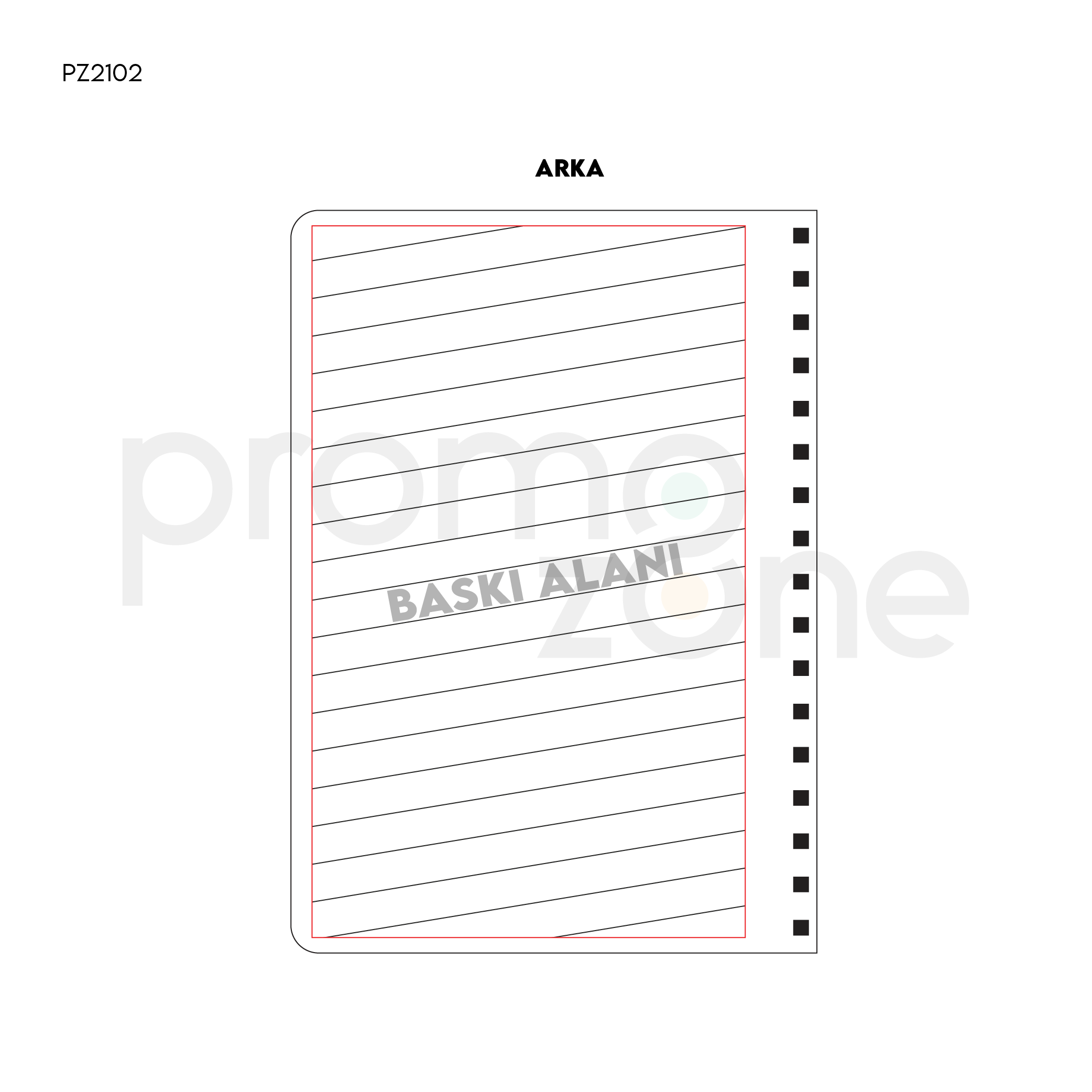 17 x 24 cm Spiralli Termo PU Sert Kapaklı Tarihsiz Defter, 240 Sayfa, 80 gr Ivory Krem Kareli İç Kağıt Promozone