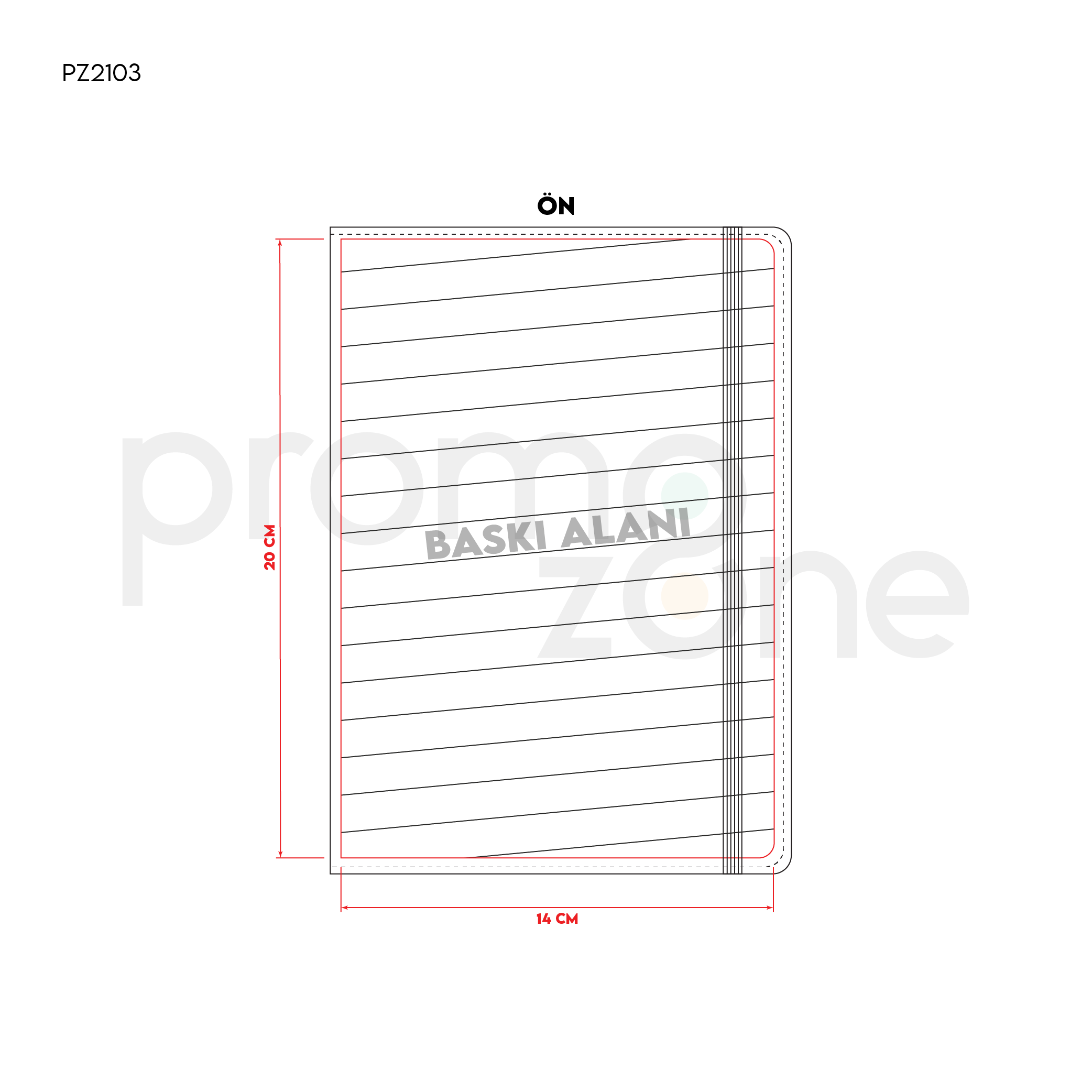 15x21 Gizli Spiralli Termo Deri Kapaklı Tarihsiz Defter Promozone