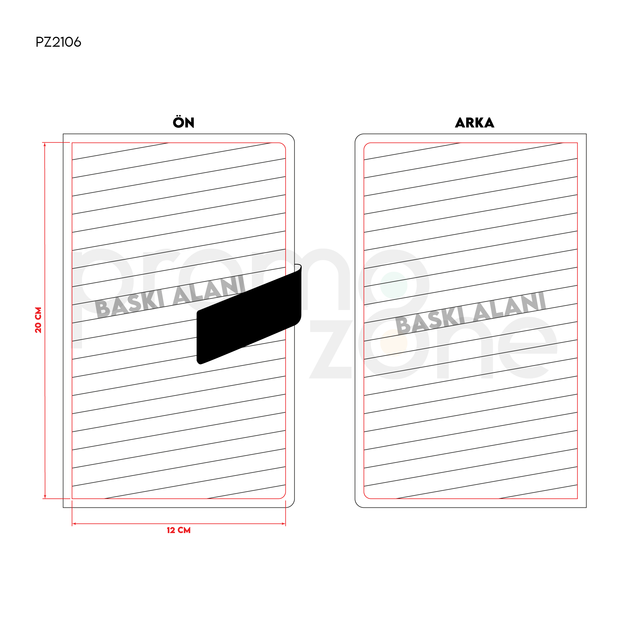 13 x 21 cm Termo PU Sert Kapaklı Tarihsiz Defter, 224 Sayfa, 70 gr Ivory Çizgili İç Kağıt, Mıknatıslı Toka Promozone