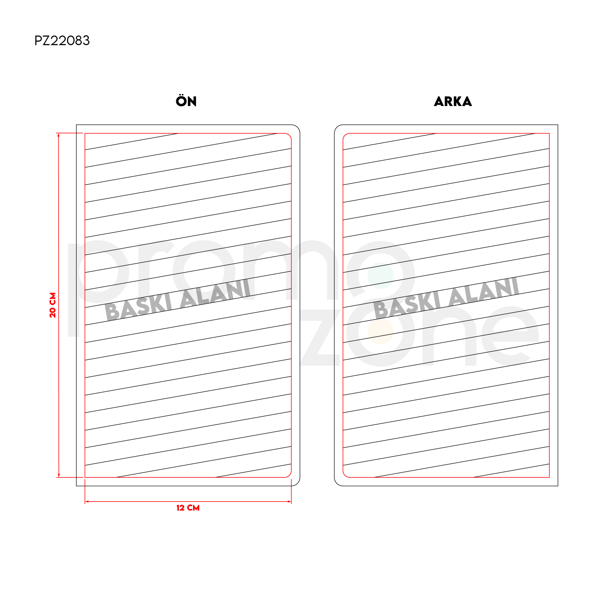 13 x 21 cm Terzi Dikişli Yumuşak Kapaklı Tarihsiz Defter, 64 Sayfa, 70 gr Ivory Çizgili İç Kağıt Promozone