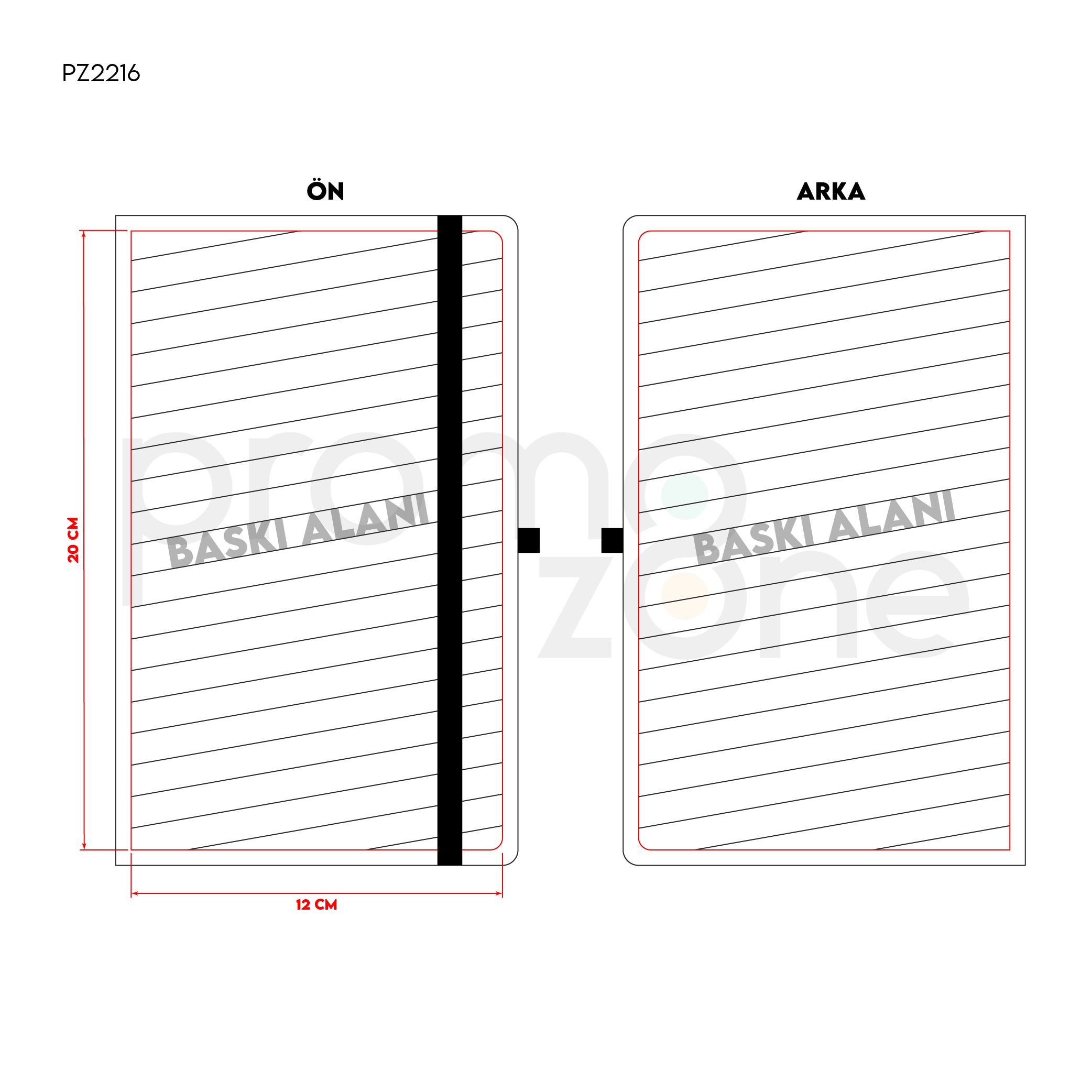 13 x 21 cm Termo Deri Kapaklı EKONOMİK Tarihsiz Defter İç Kağıt 55 gr Holmen Promozone