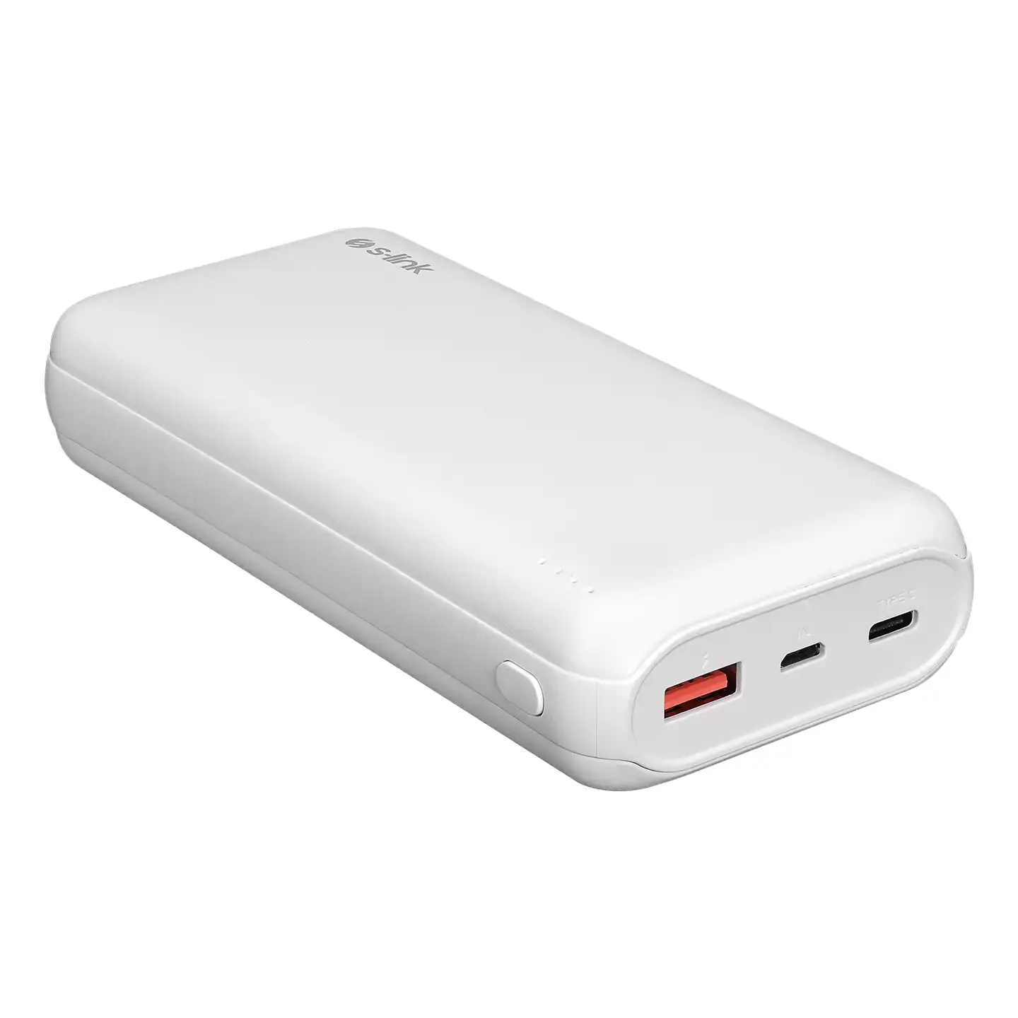 S-link G205 20000mAh Micro+Type-C+USB 18W Beyaz Taşınabilir Pil Şarj Cihazı Powerbank