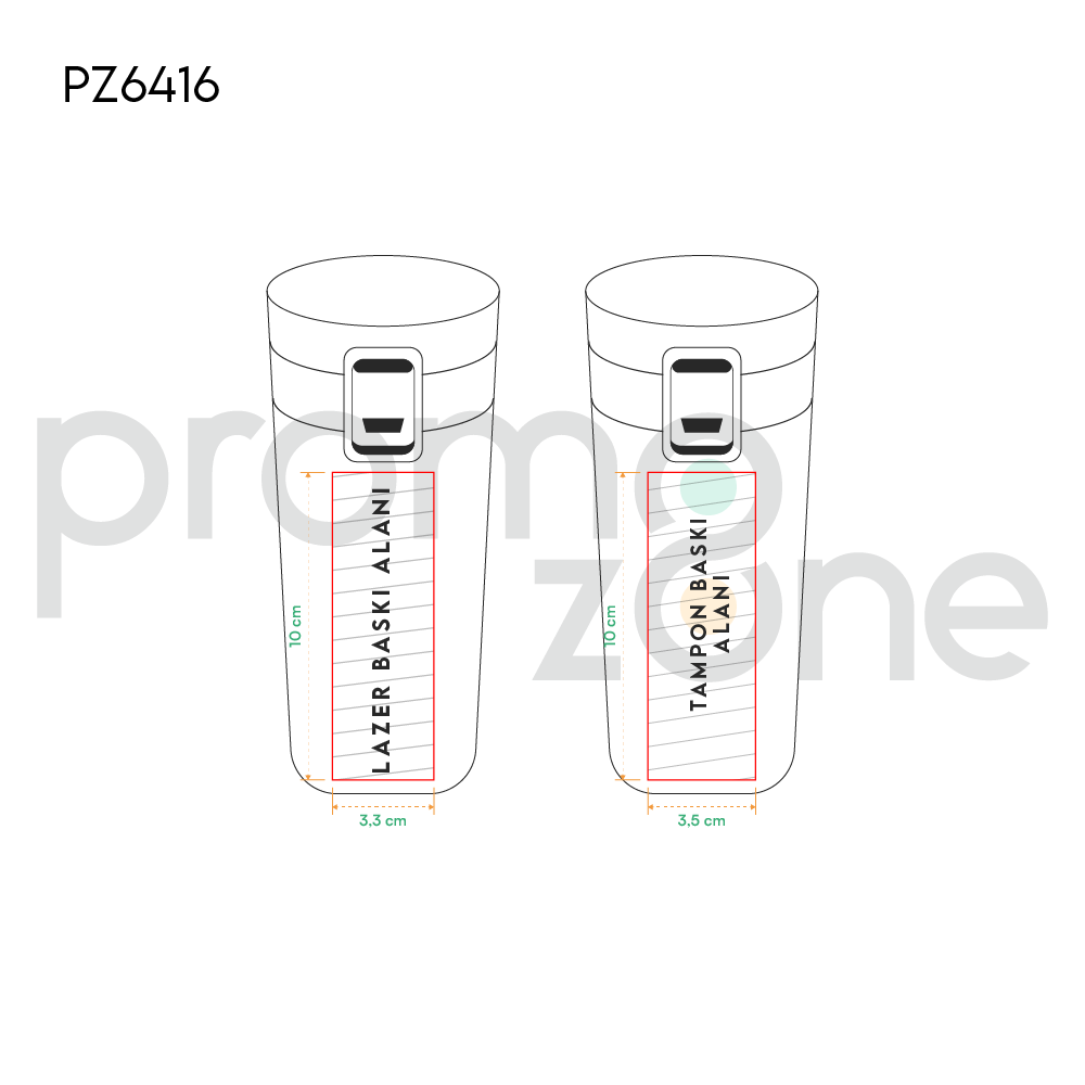 420 ml Kilit Kapaklı Paslanmaz Çelik Termos Promozone