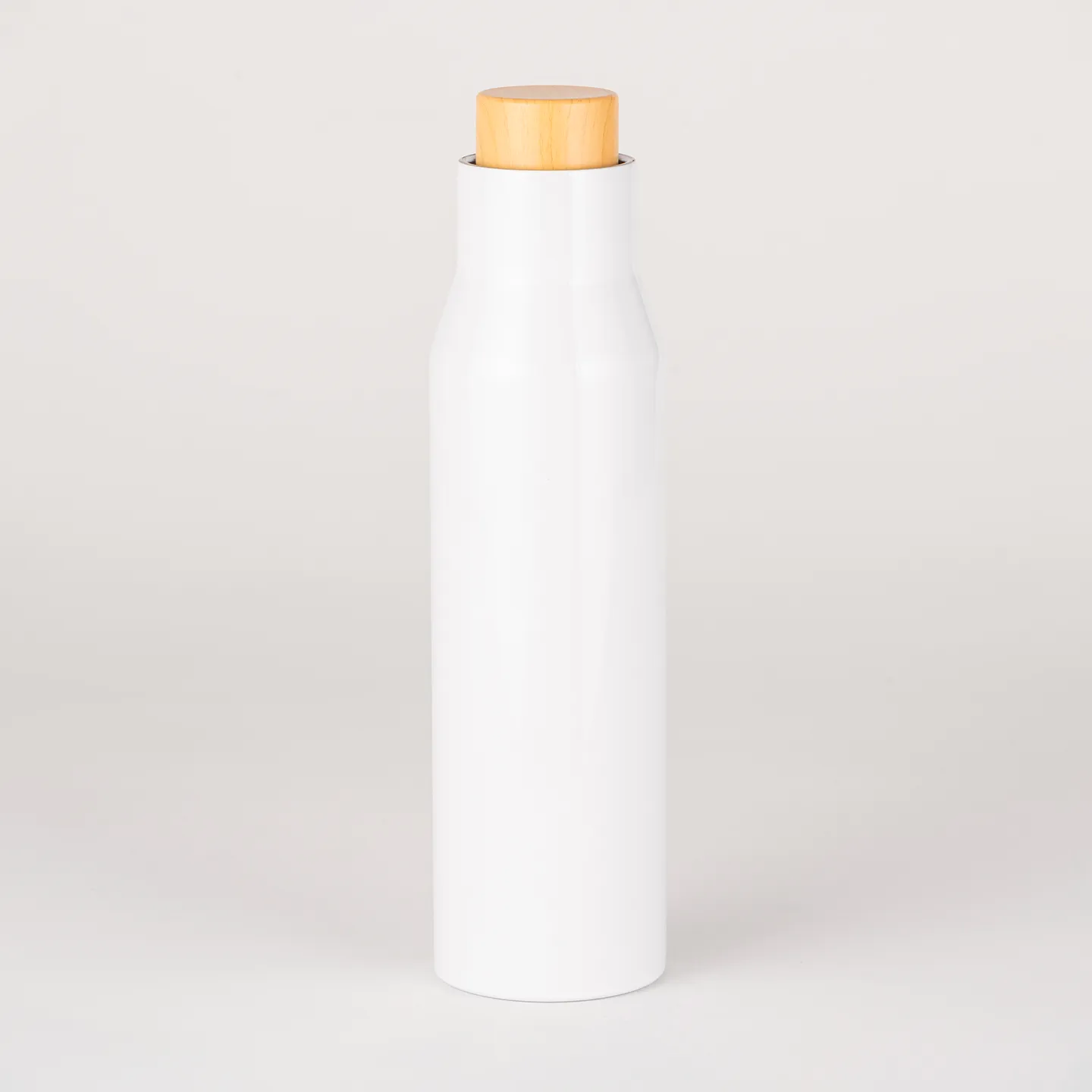 500 ml Çift Duvarlı Bambu Çevirmeli Kapaklı Paslanmaz Çelik Termos