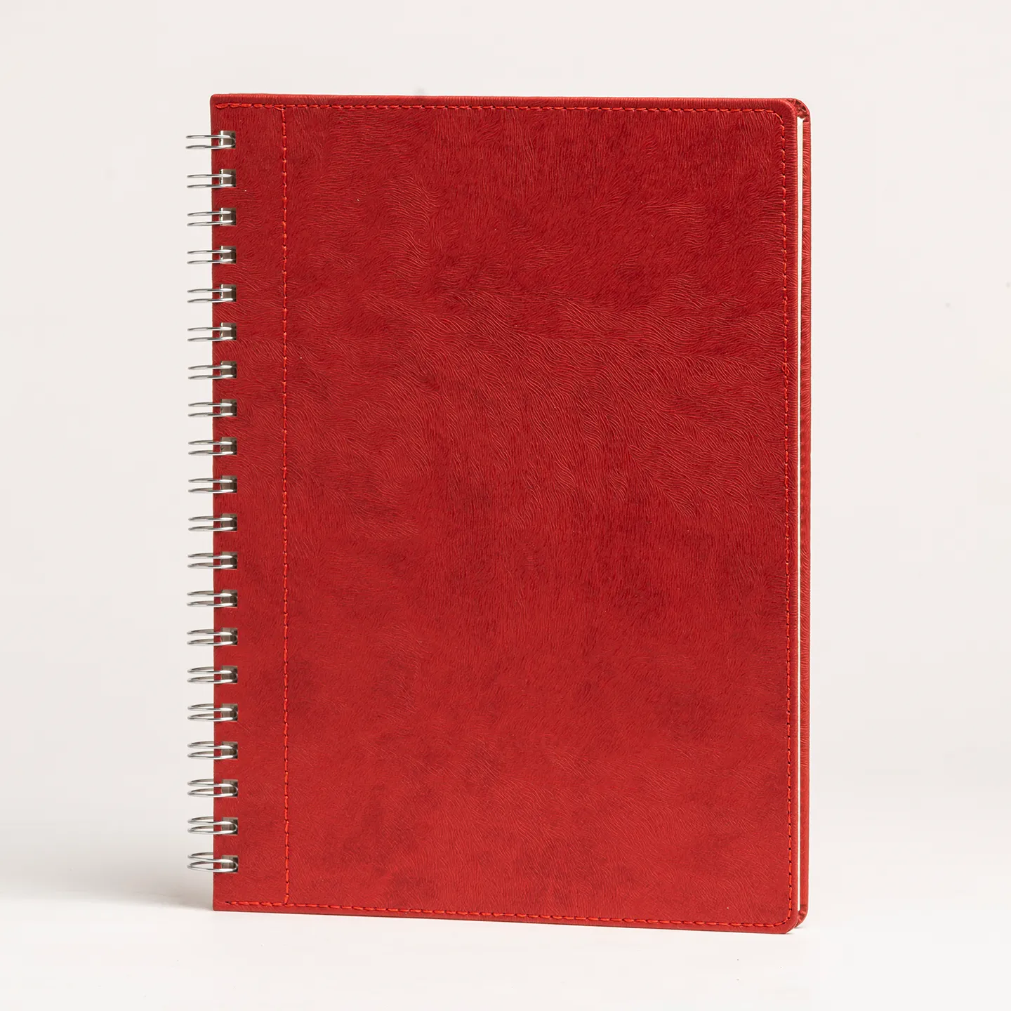20 x 28 cm Spiralli Termo PU Sert Kapaklı Tarihsiz Defter, 240 Sayfa, 80 gr Ivory Krem Kareli İç Kağıt