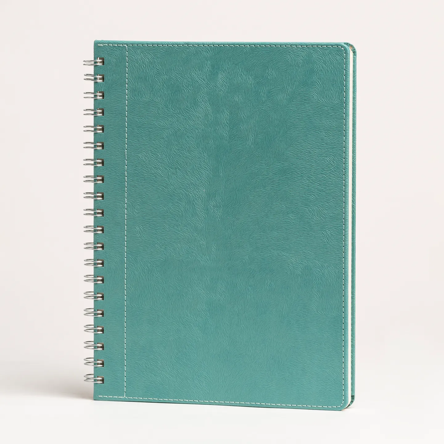 20 x 28 cm Spiralli Termo PU Sert Kapaklı Tarihsiz Defter, 240 Sayfa, 80 gr Ivory Krem Kareli İç Kağıt Promozone