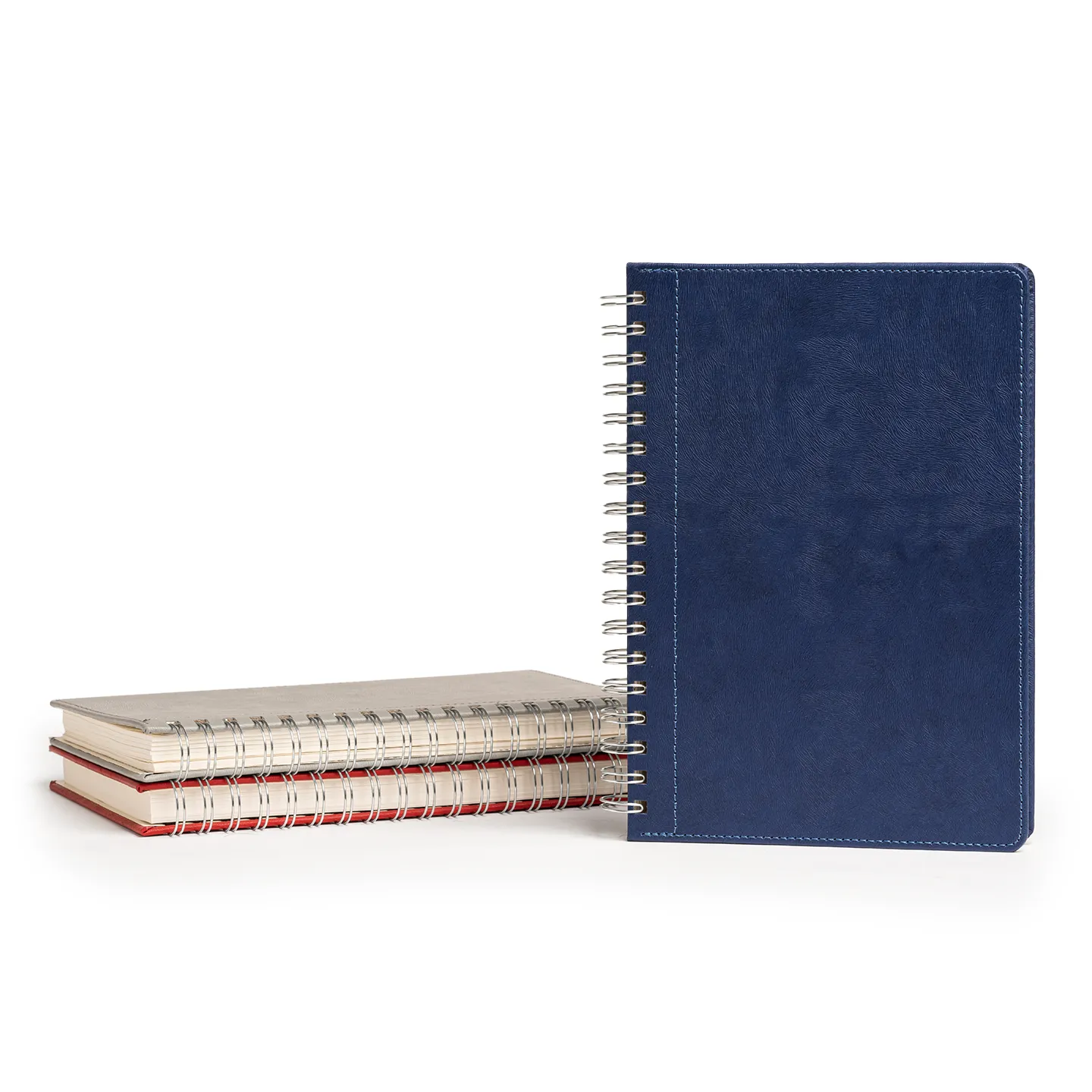 17 x 24 cm Spiralli Termo PU Sert Kapaklı Tarihsiz Defter, 240 Sayfa, 80 gr Ivory Krem Kareli İç Kağıt Promozone