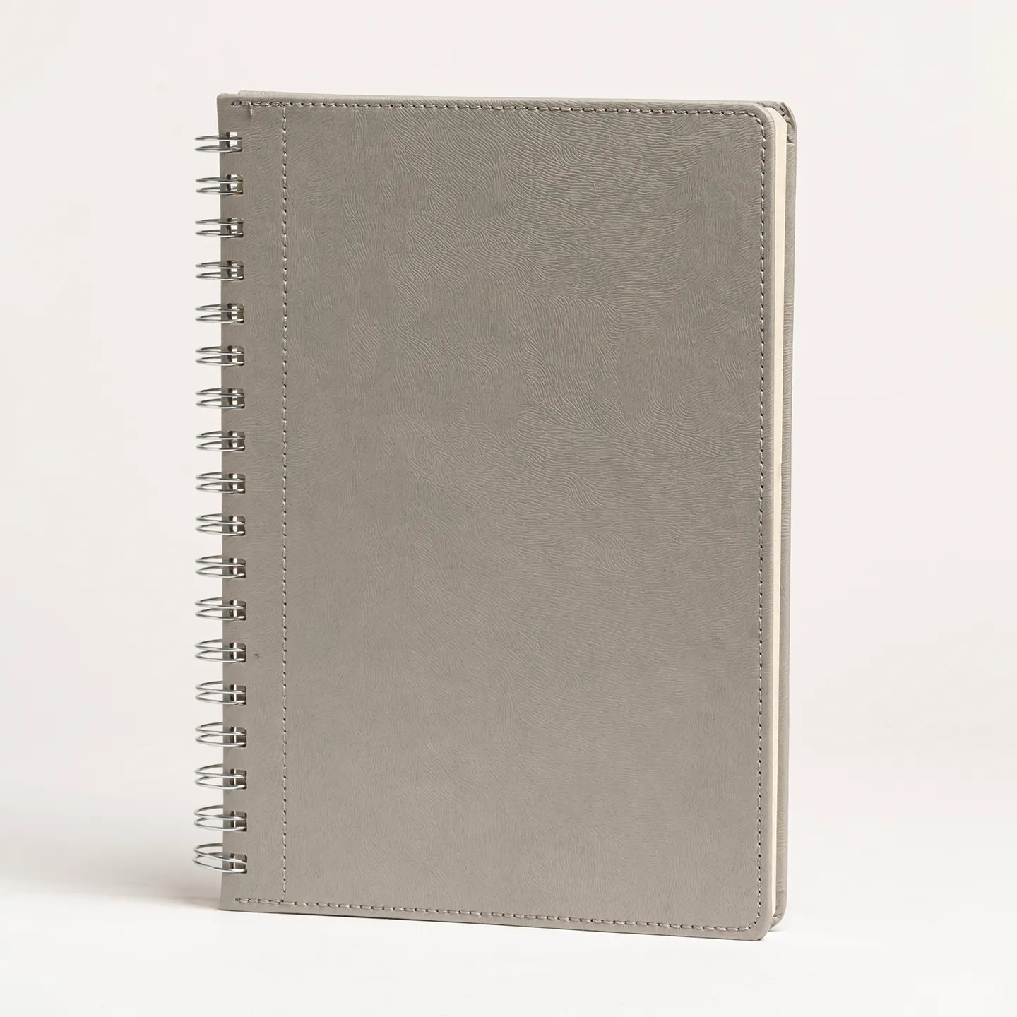 17 x 24 cm Spiralli Termo PU Sert Kapaklı Tarihsiz Defter, 240 Sayfa, 80 gr Ivory Krem Kareli İç Kağıt