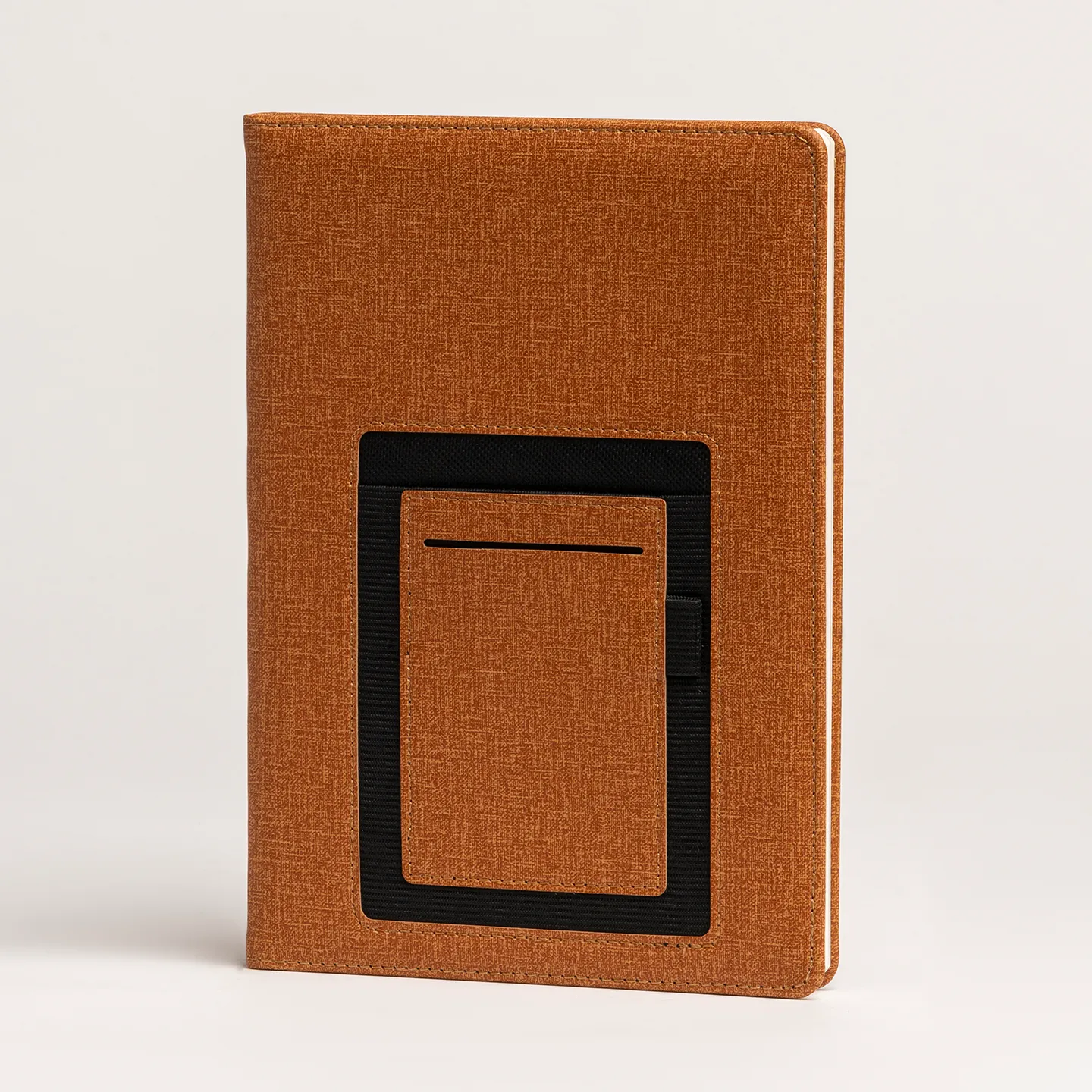 15 x 21 cm Termo PU Sert Kapaklı Tarihsiz Defter, 224 Sayfa, 70 gr Ivory Krem Çizgili İç Kağıt, Kart ve Telefon Bölmeli, Kalem Tutuculu Promozone