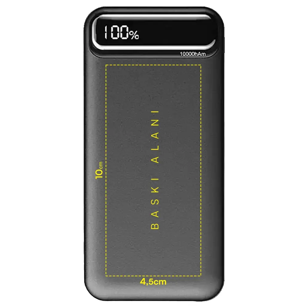 10.000 mAh Type-C Hızlı Şarj Destekli LCD Ekranlı Powerbank