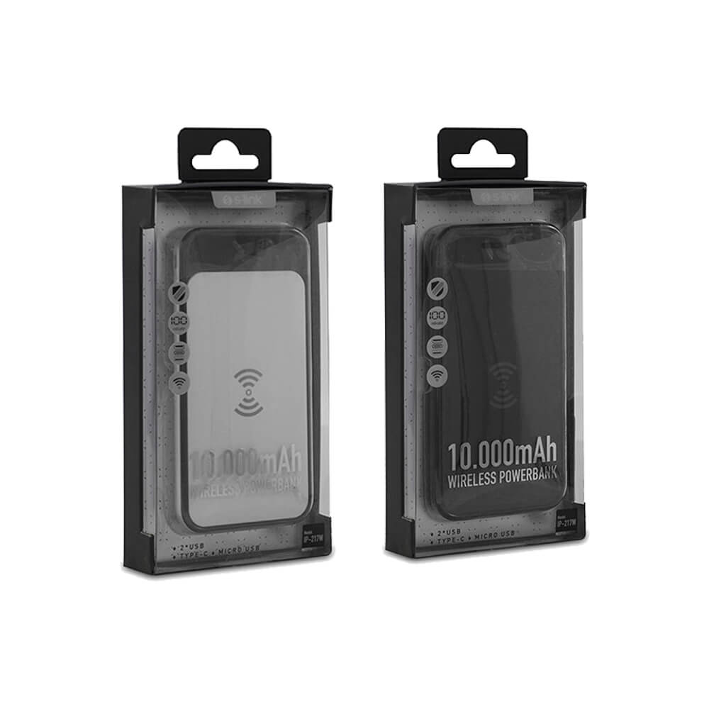 S-link IP-217W 10000mAh Powerbank 2 Usb Port Kablosuz Taşınabilir Pil Şarj Cihazı