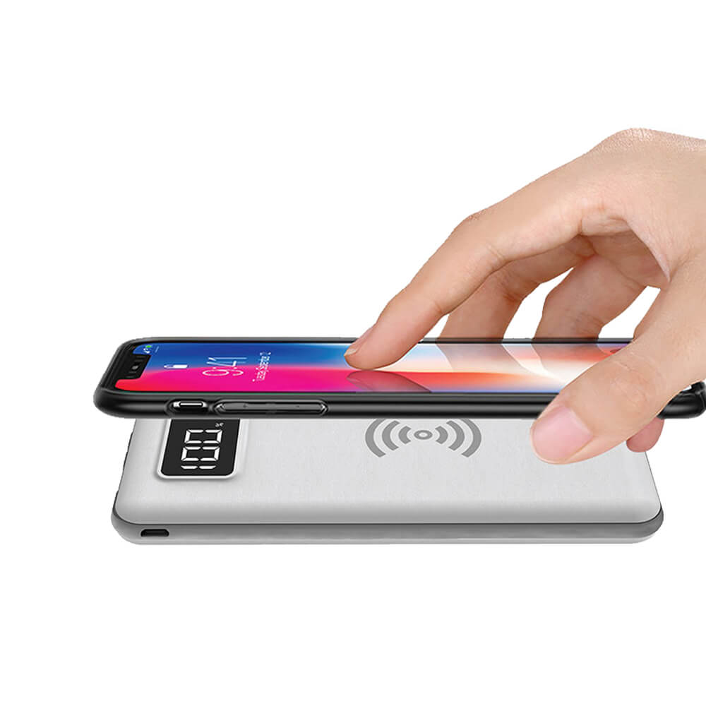 S-link IP-G10W 10000mAh LCD Göstergeli Kablosuz Powerbank Taşınabilir Pil Şarj Cihazı