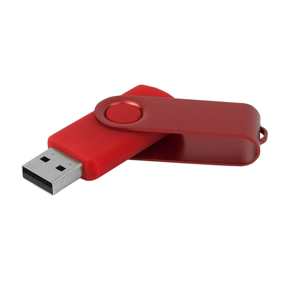 16 GB Renkli Baskı Döner Metal Başlıklı USB Bellek