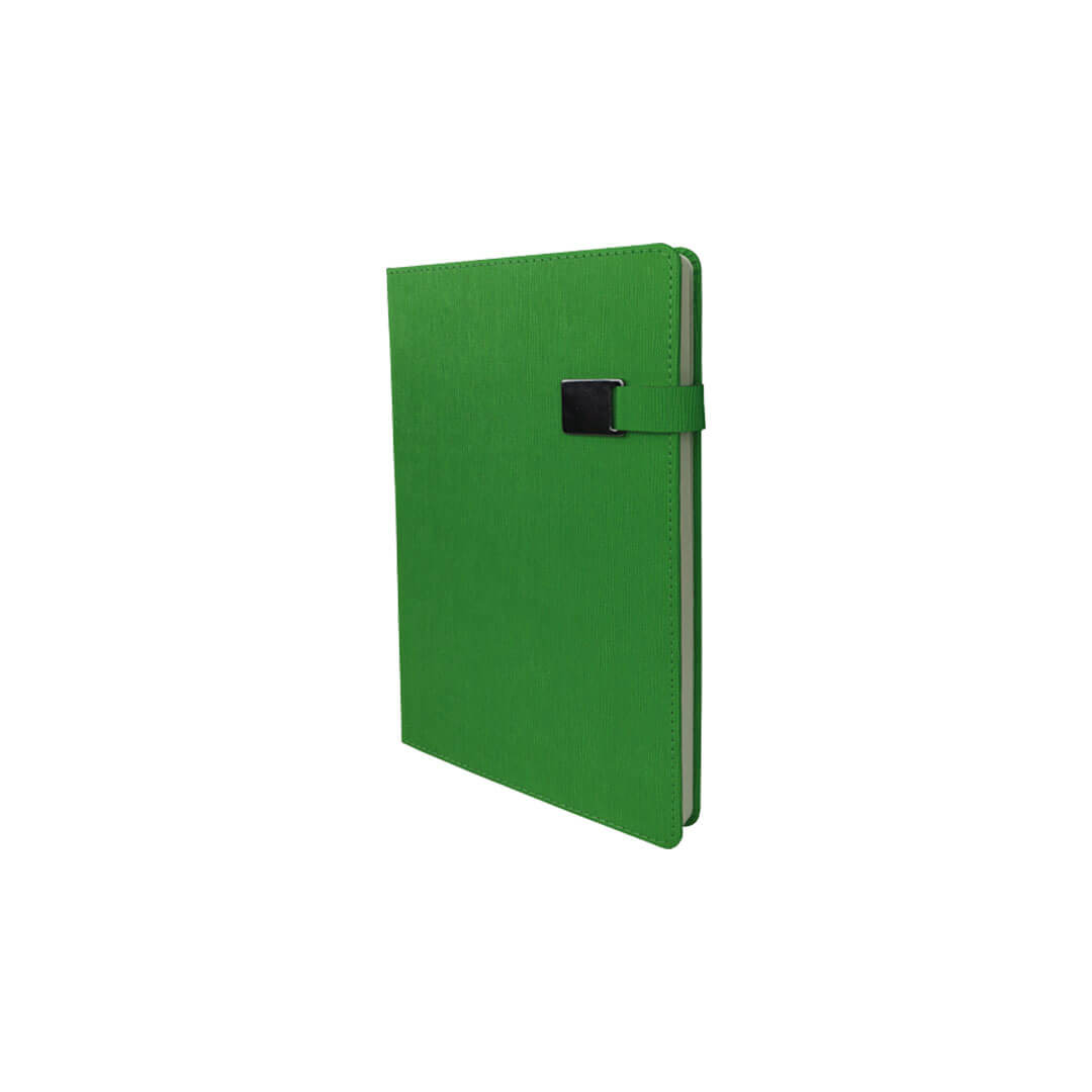 13 x 21 cm Termo PU Sert Kapaklı Tarihsiz Defter, 224 Sayfa, 80 gr Ivory Krem Çizgili İç Kağıt, Metal Tokalı Promozone