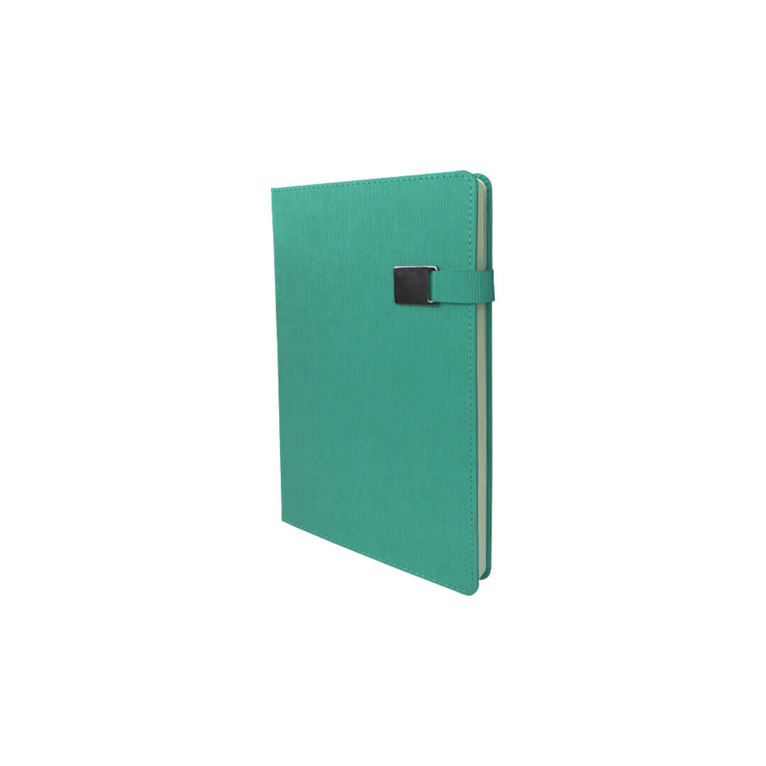 13 x 21 cm Termo PU Sert Kapaklı Tarihsiz Defter, 224 Sayfa, 80 gr Ivory Krem Çizgili İç Kağıt, Metal Tokalı Promozone