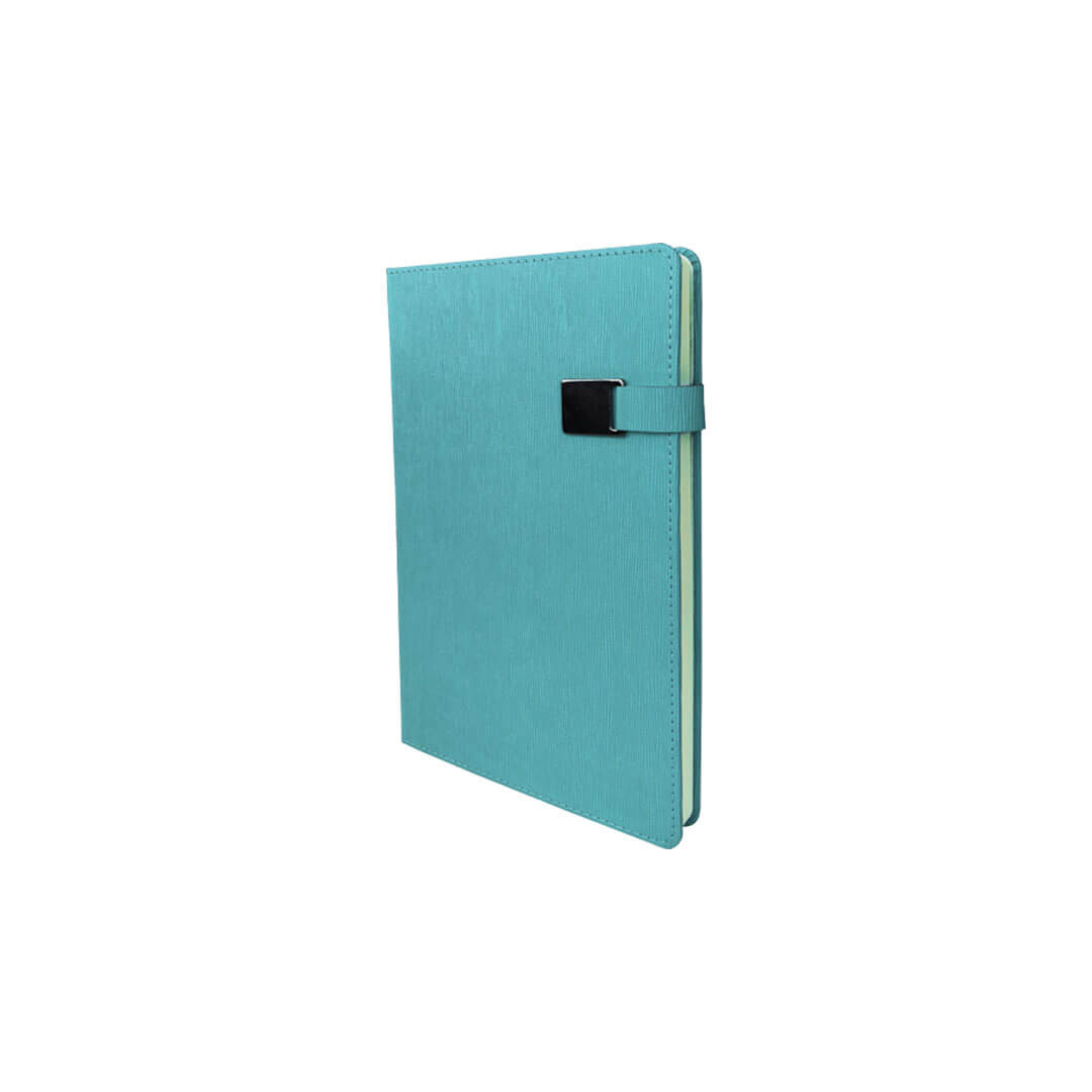13 x 21 cm Termo PU Sert Kapaklı Tarihsiz Defter, 224 Sayfa, 80 gr Ivory Krem Çizgili İç Kağıt, Metal Tokalı Promozone