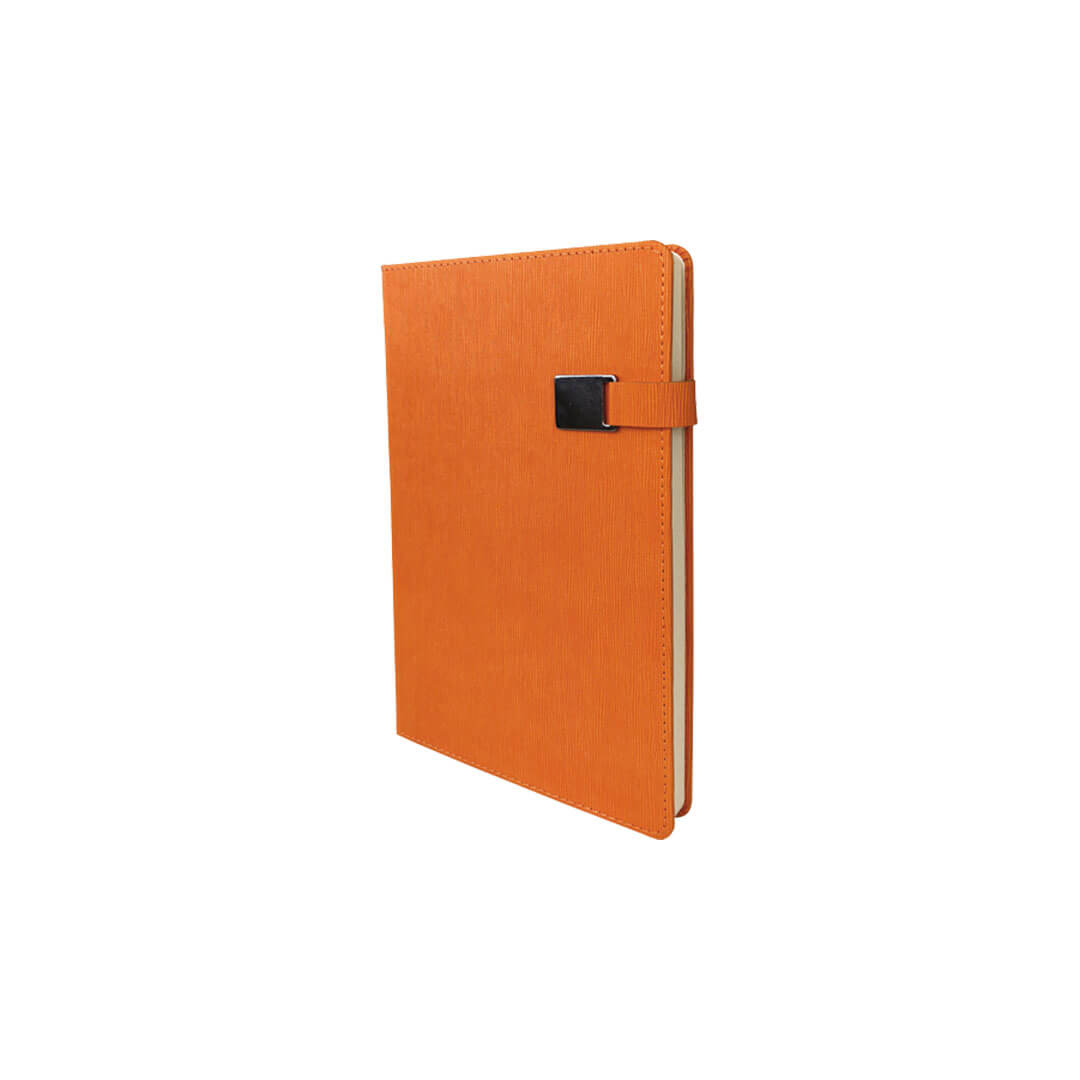 13 x 21 cm Termo PU Sert Kapaklı Tarihsiz Defter, 224 Sayfa, 80 gr Ivory Krem Çizgili İç Kağıt, Metal Tokalı Promozone