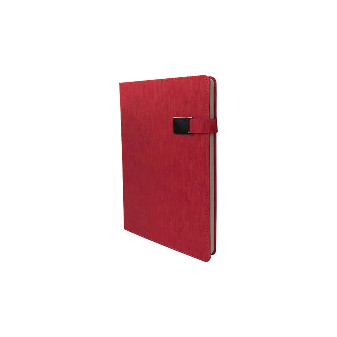13 x 21 cm Termo PU Sert Kapaklı Tarihsiz Defter, 224 Sayfa, 80 gr Ivory Krem Çizgili İç Kağıt, Metal Tokalı Promozone