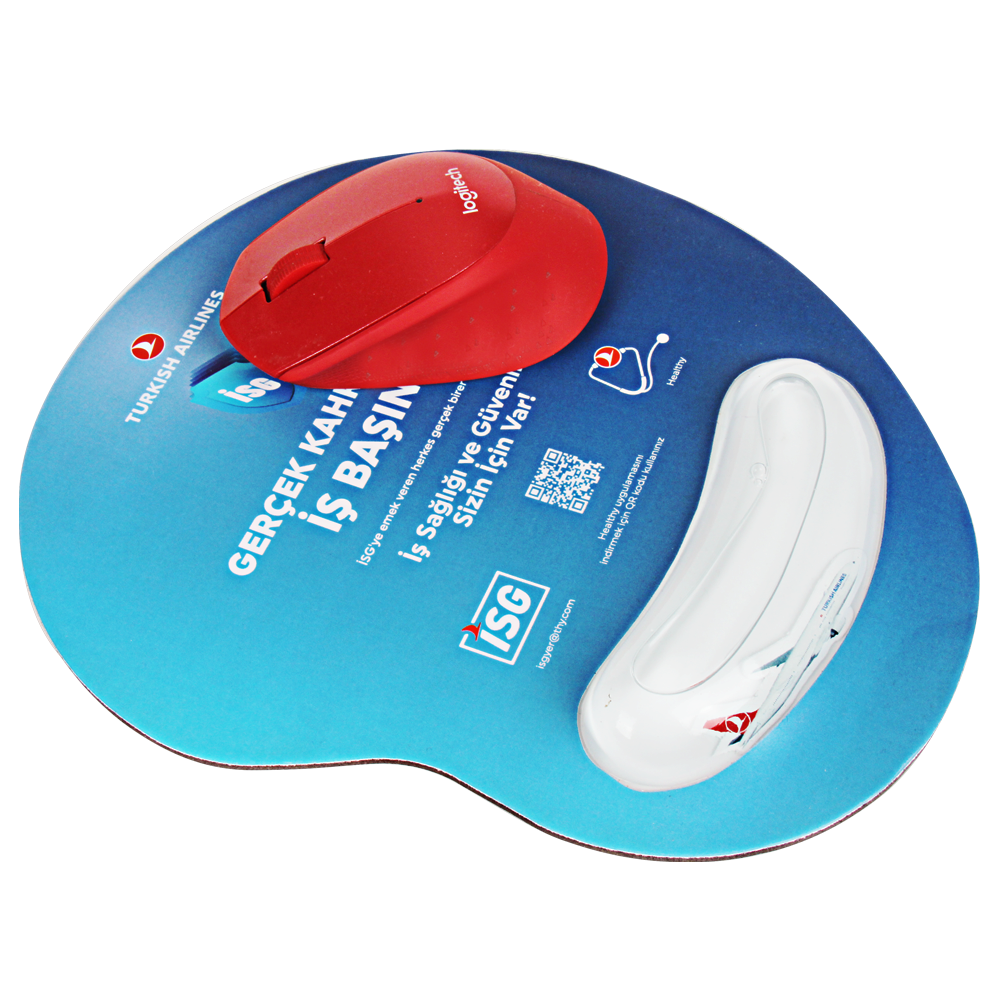 Jel Bilek Destekli Logo Baskılı Mouse Pad (İçi Parçacıksız)