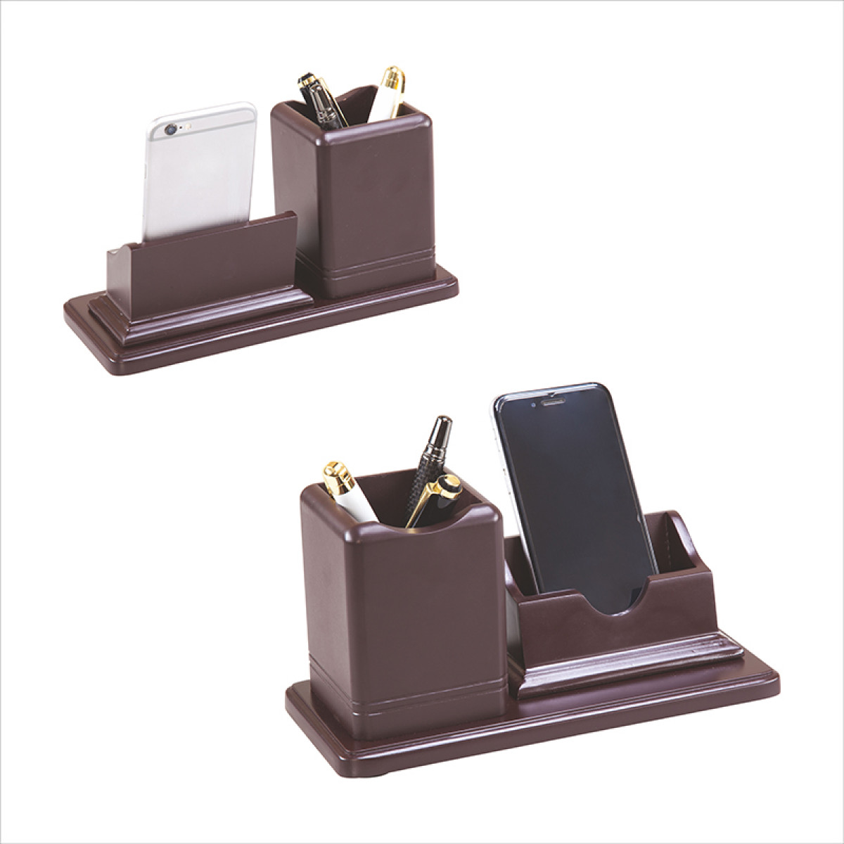 Ahşap Kalemlik ve Telefon Standlı Masa Seti
