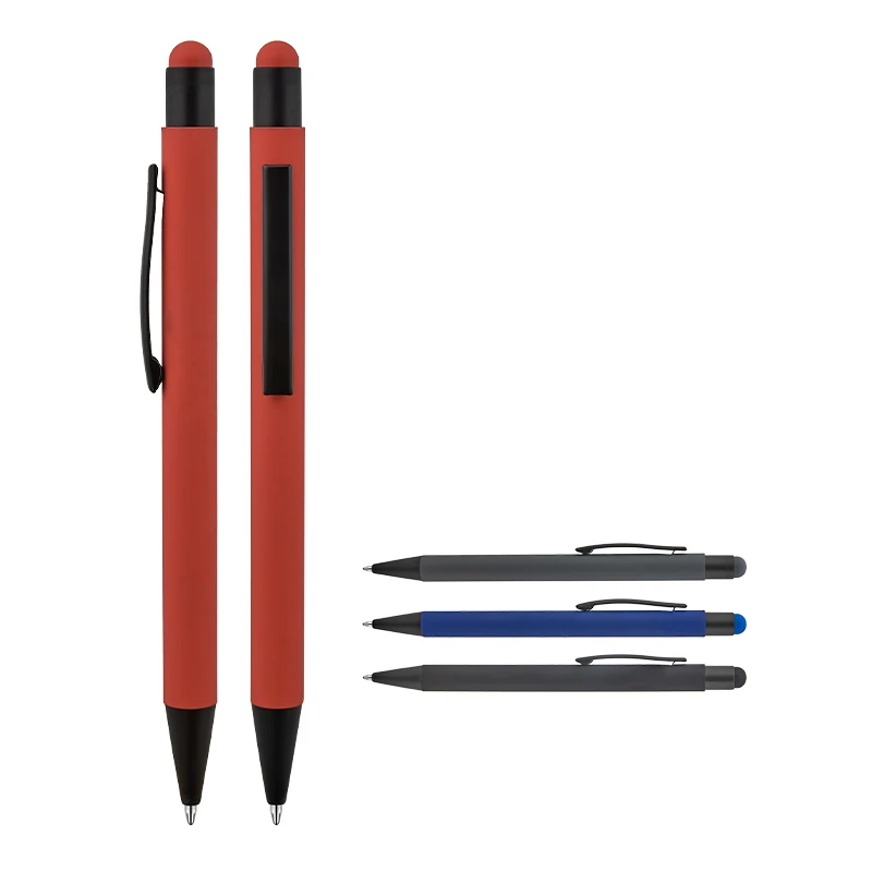 Metal Tükenmez Touchpen Kalem Rubber Gövde Promozone